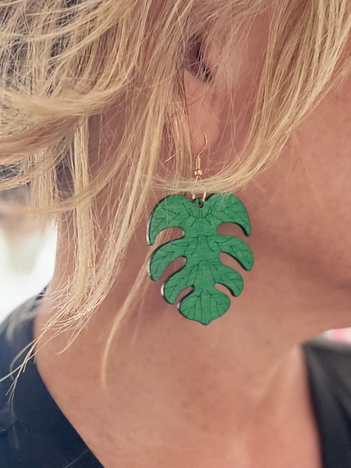 Monstera Leaf Earrings